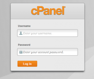cpanel login screen